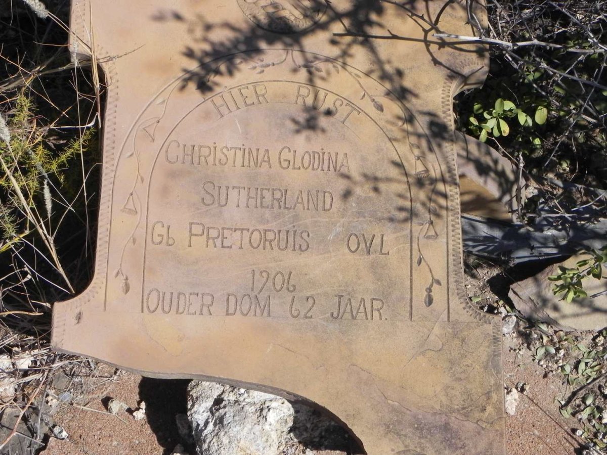 SUTHERLAND Christina Glodina nee PRETORIUS -1906