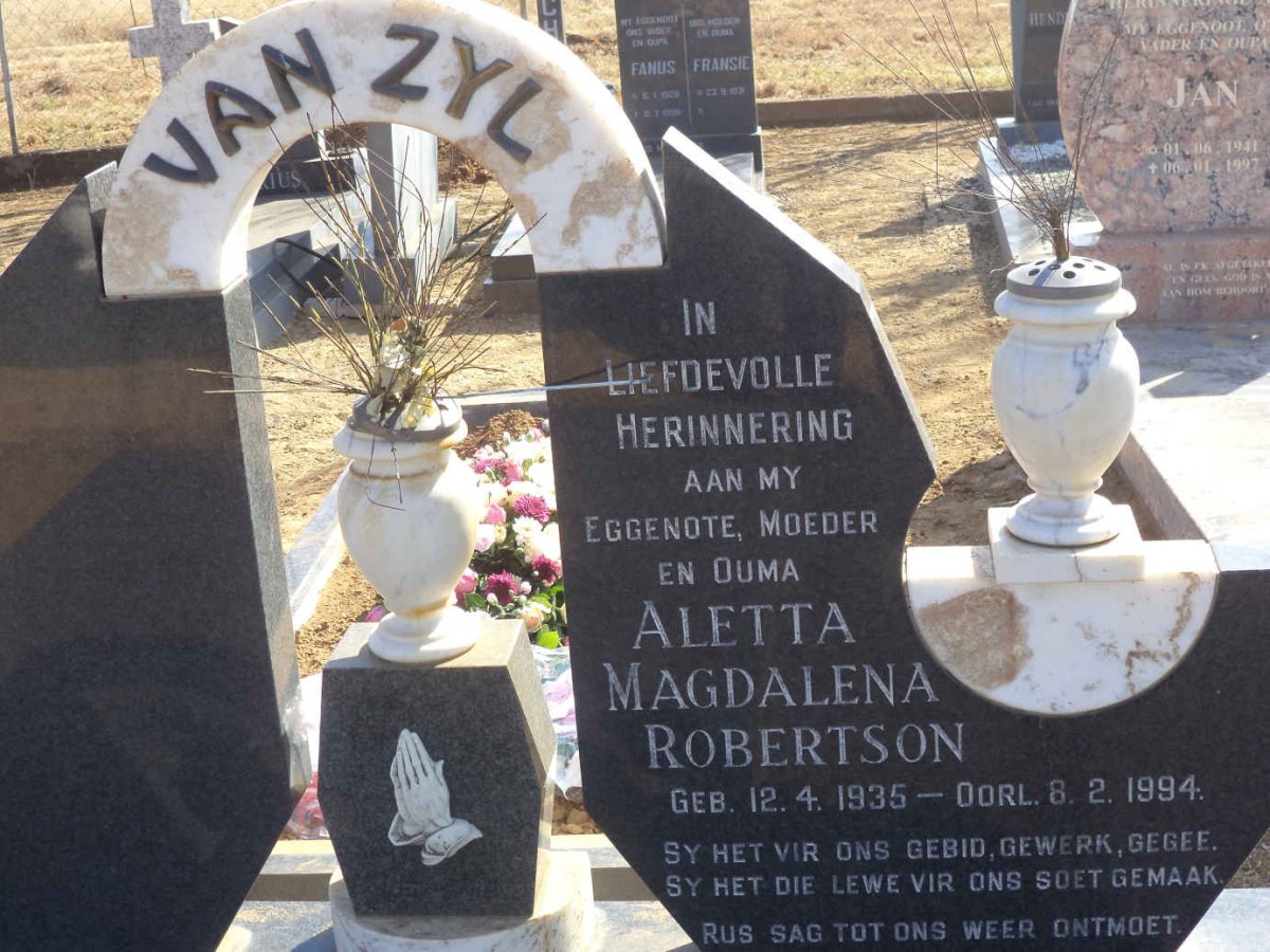 ZYL Aletta Magdalena Robertson, van 1935-1994