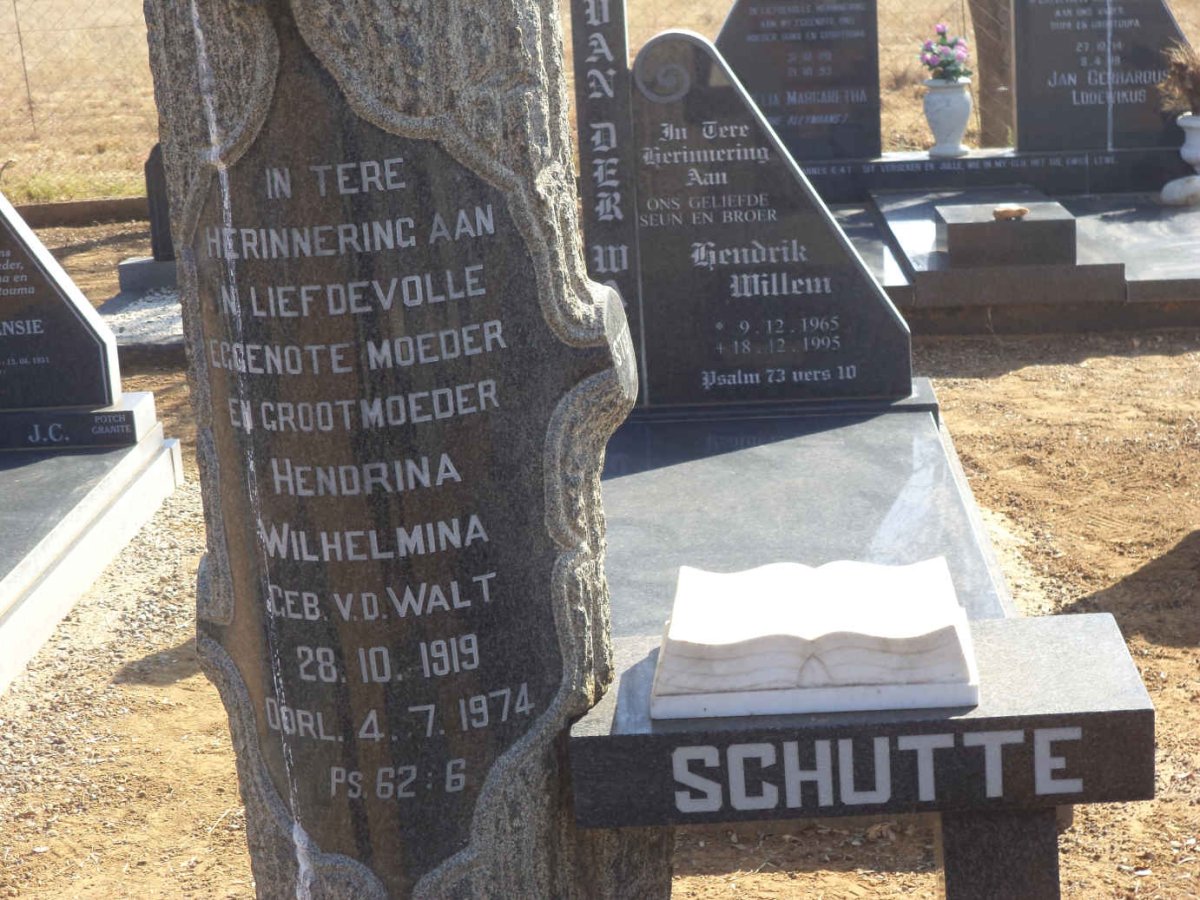SCHUTTE Hendrina Wilhelmina nee V.D. WALT 1919-1974