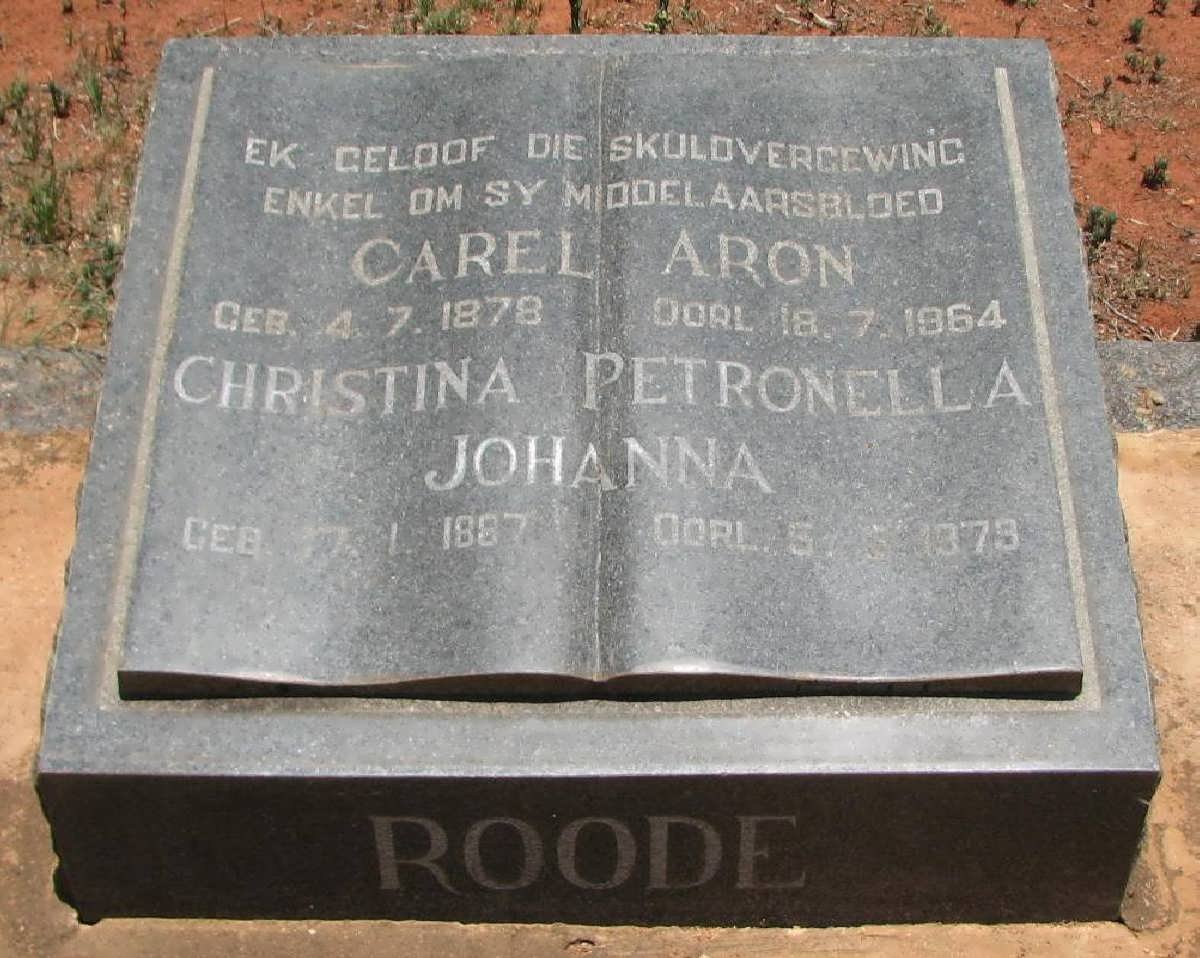 ROODE Carel Aron 1878-1964 &amp; Christina Petronella Johanna 1887-1979