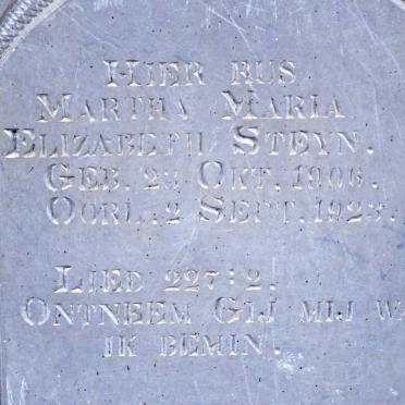 STEYN Martha Maria 1906-1923 