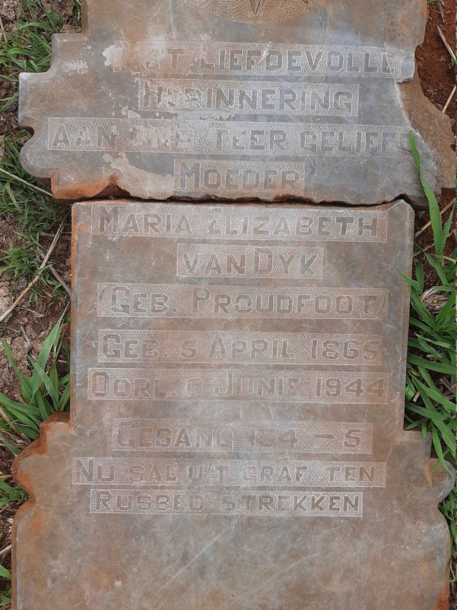 DYK Maria, van nee PROUDFOOT 1865-1944