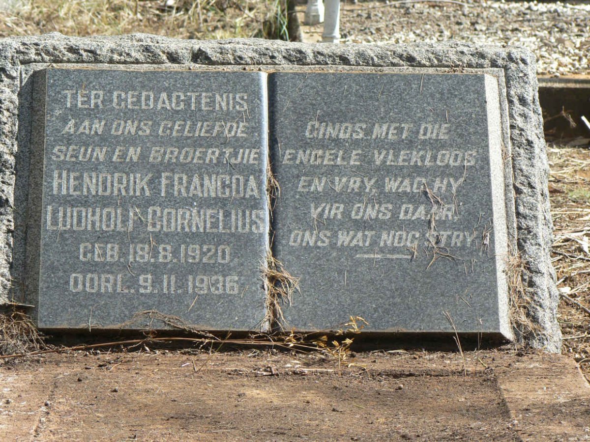CORNELIUS Hendrik Francoa Ludholf 1920-1936