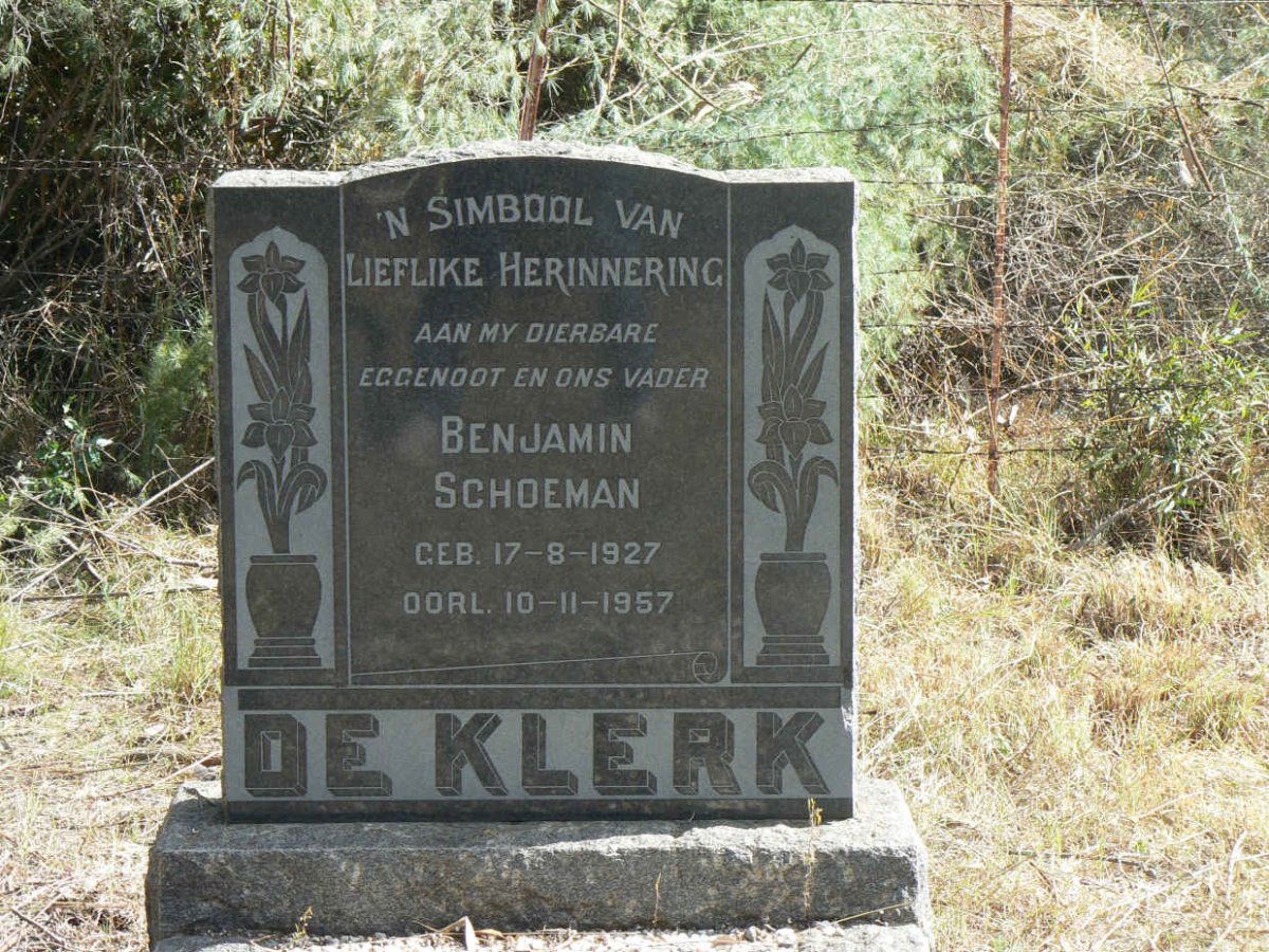 KLERK Benjamin Schoeman, de 1927-1957