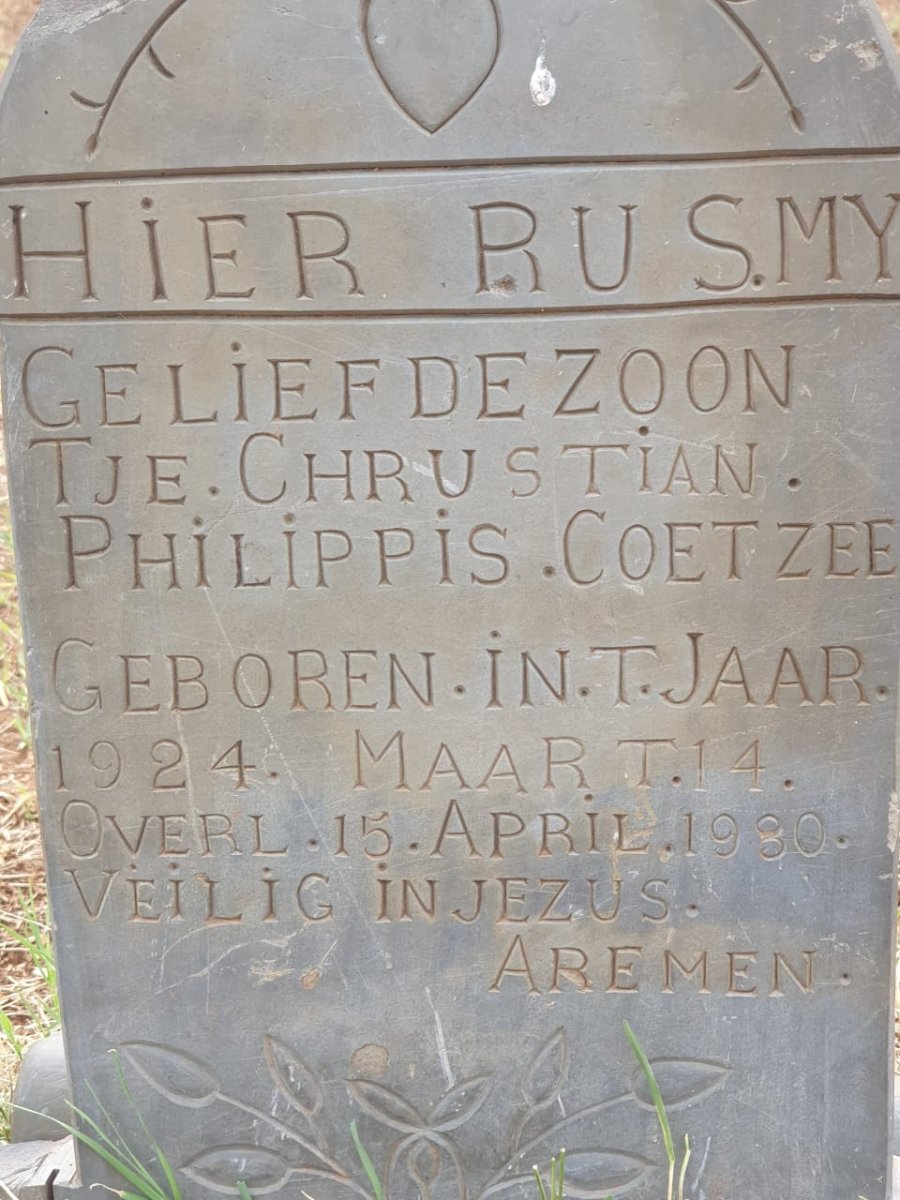 COETZEE Chrustian Philippis 1924-1930