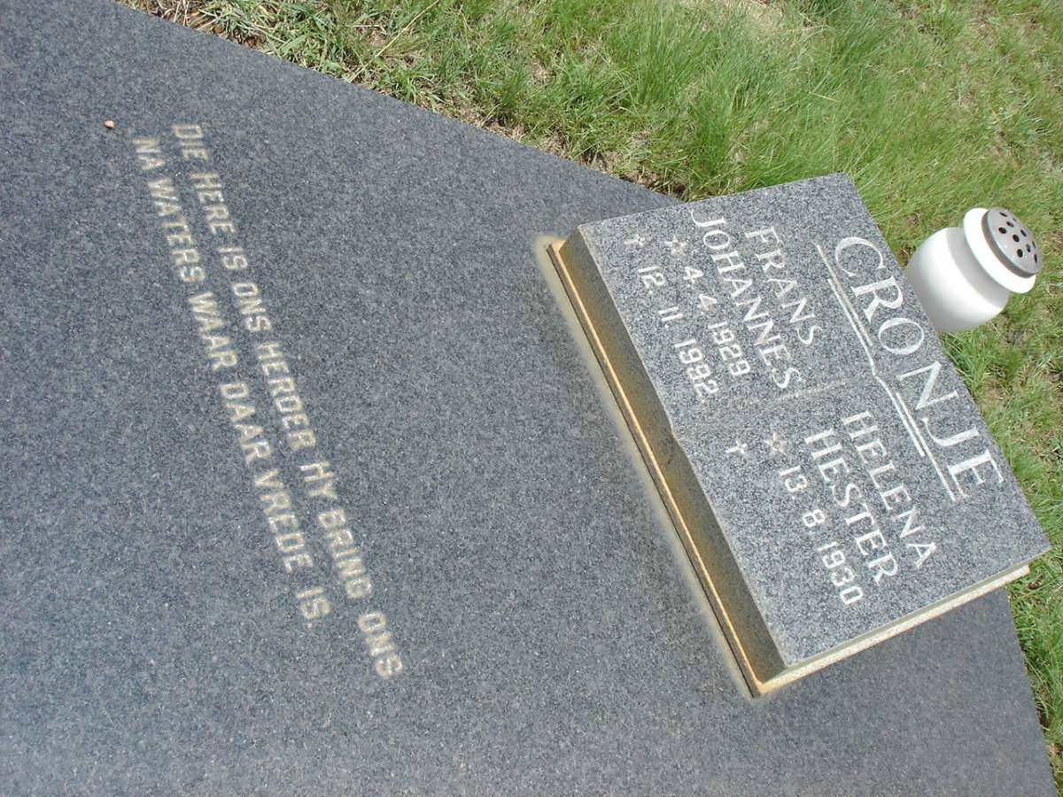 CRONJE Frans Johannes 1929-1992 &amp; Helena Hester 1930-