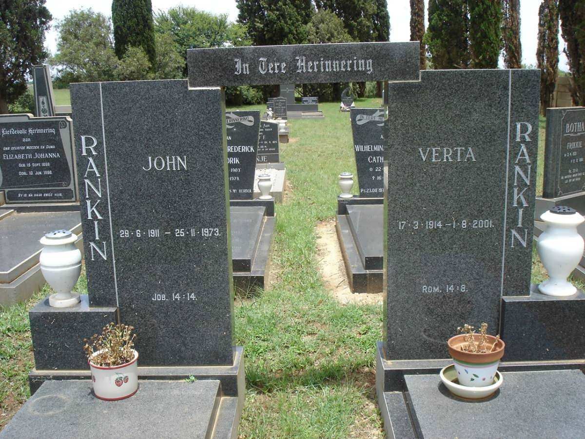 RANKIN John 1911-1973 &amp; Verta 1914-2001