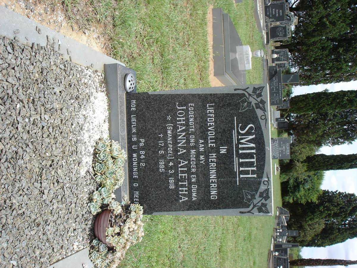 SMITH Johanna Aletha nee SWANEPOEL 1918-1995
