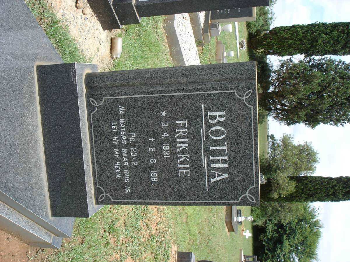 BOTHA Frikkie 1931-1981