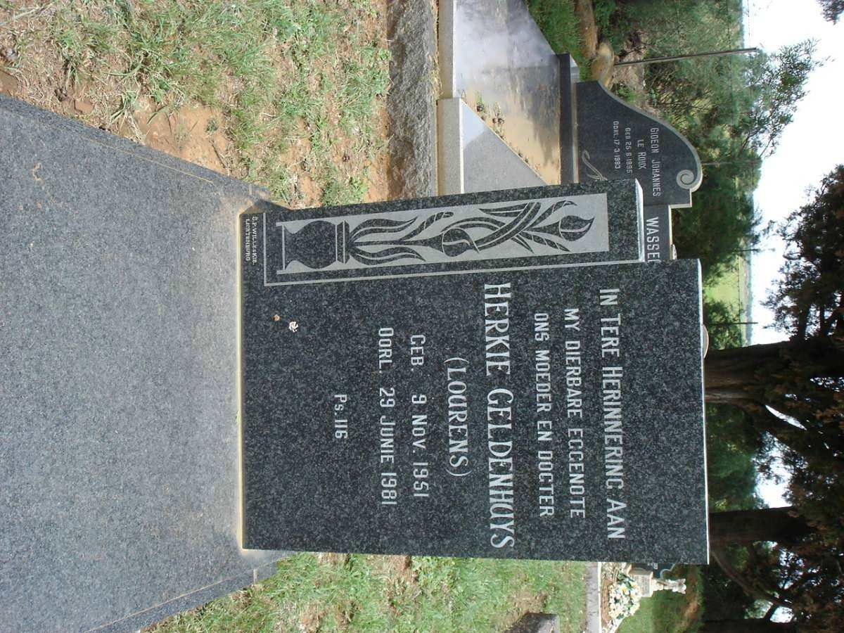 GELDENHUYS Herkie nee LOURENS 1951-1981