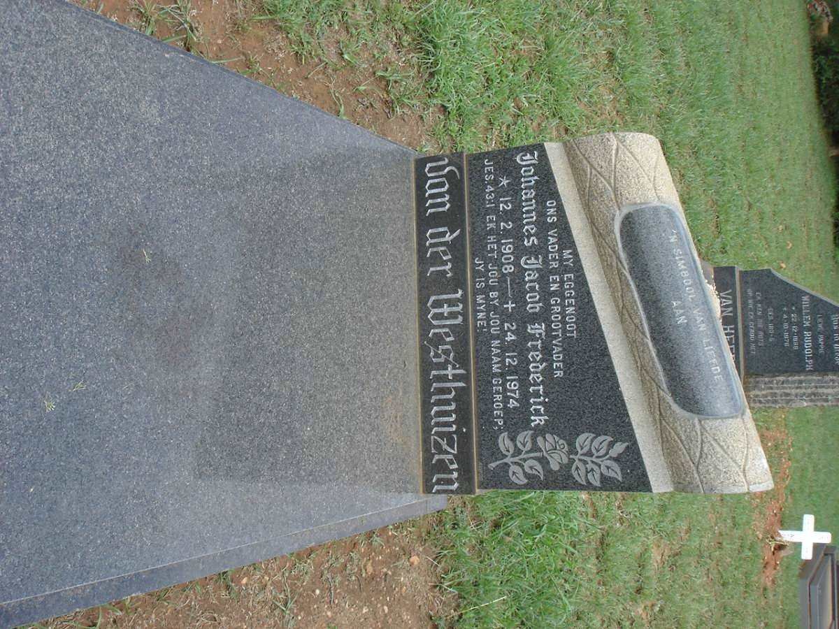 WESTHUIZEN Johannes Jacob Frederick 1908-1974