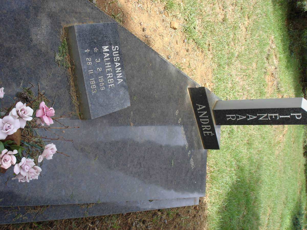 PIENAAR Andre 1954-1987 &amp; Susanna MALHERBE 1959-1993