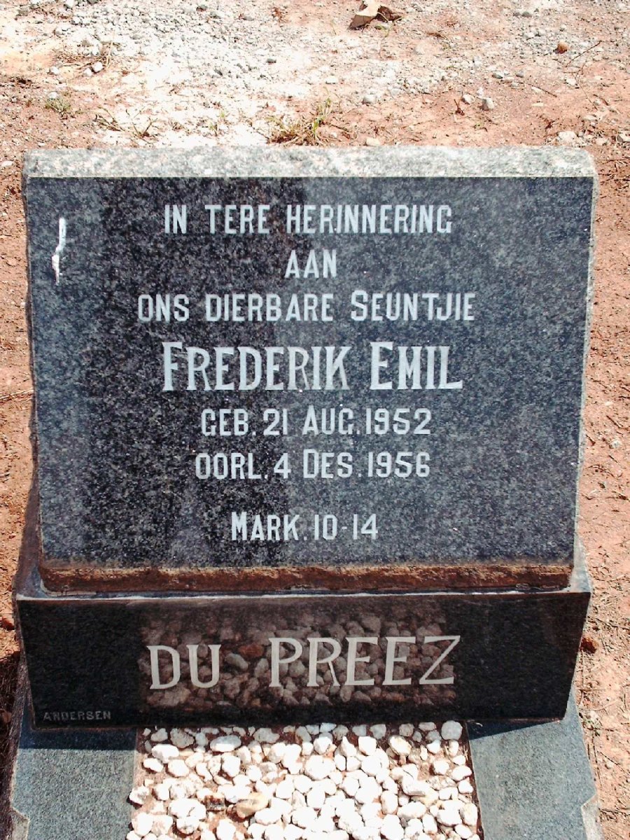PREEZ Frederik Emil, du 1952-1956