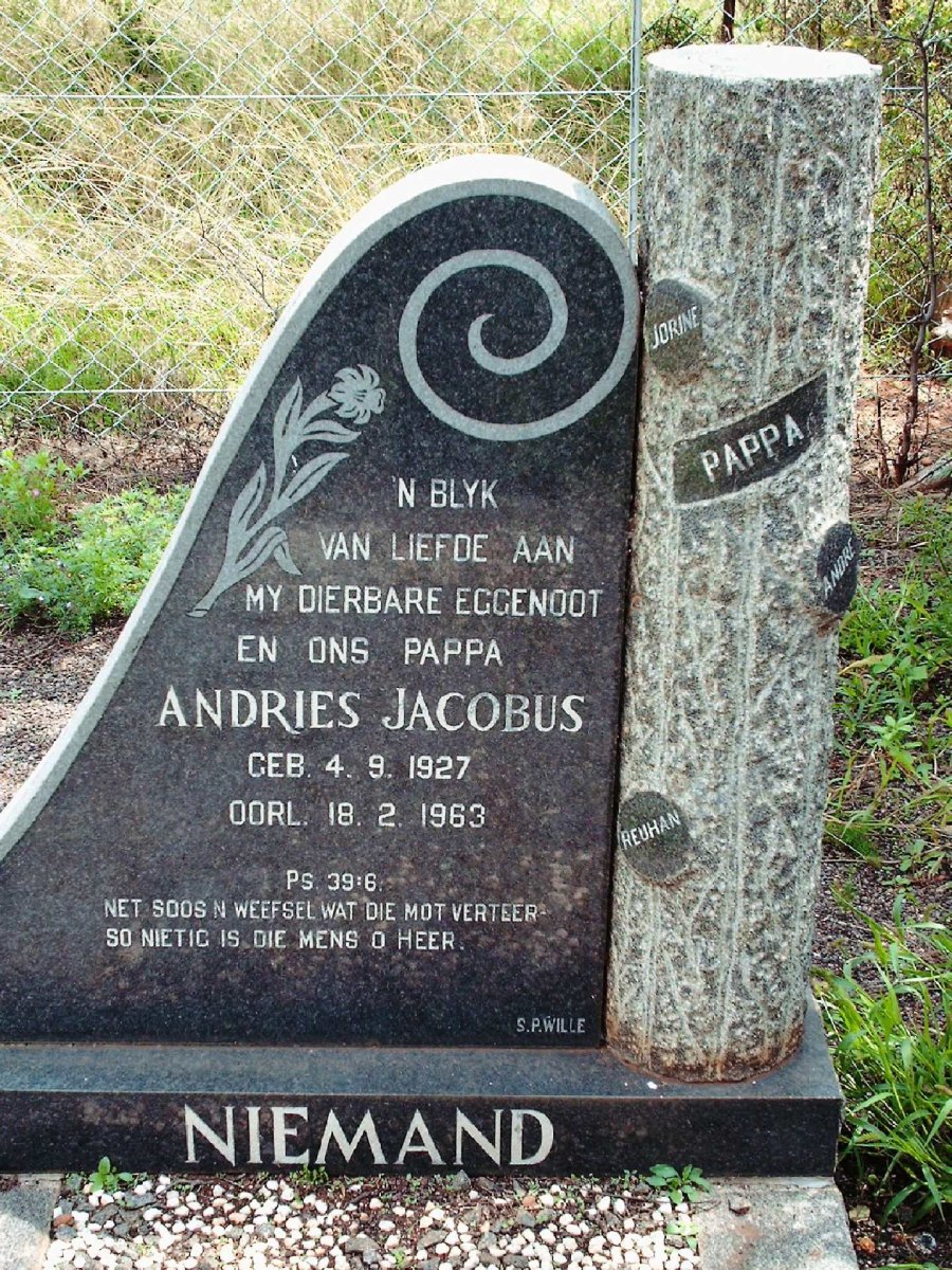 NIEMAND Andries Jacobus 1927-1963