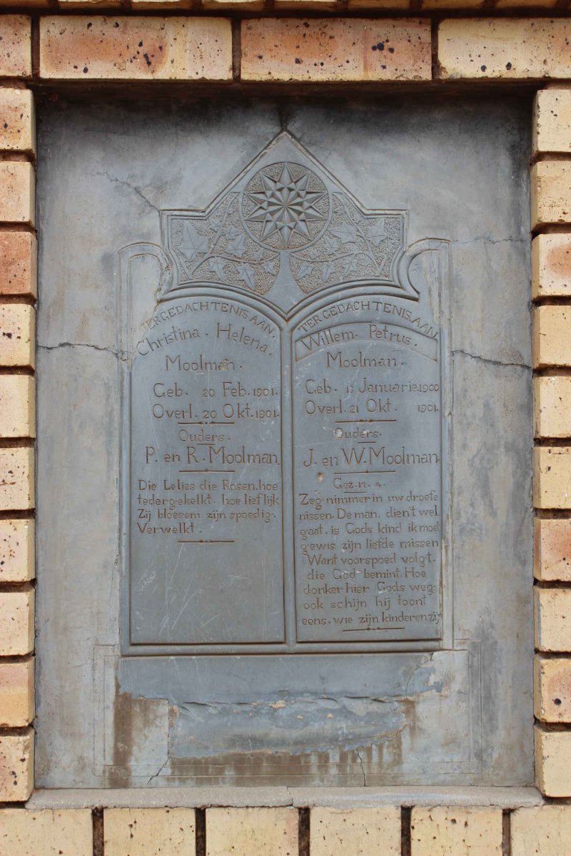 MOOLMAN Willem Petrus 1900-1901 :: MOOLMAN Christina Helena 1901-1901