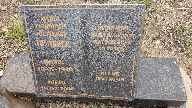 ABREU Maria Fernanda Oliveria, de 1940-2006