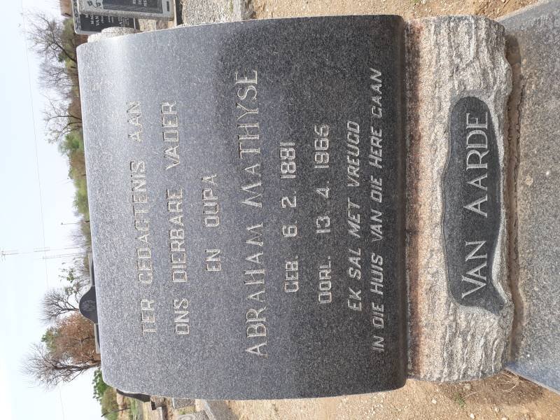 AARDE Abraham Mathyse, van 1881-1965