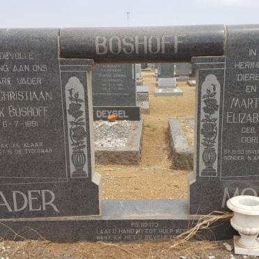 BOSHOFF Adam Christiaan Hendrik 1891- &amp; Martha Johanna Elizabeth NIENABER 1888-1956