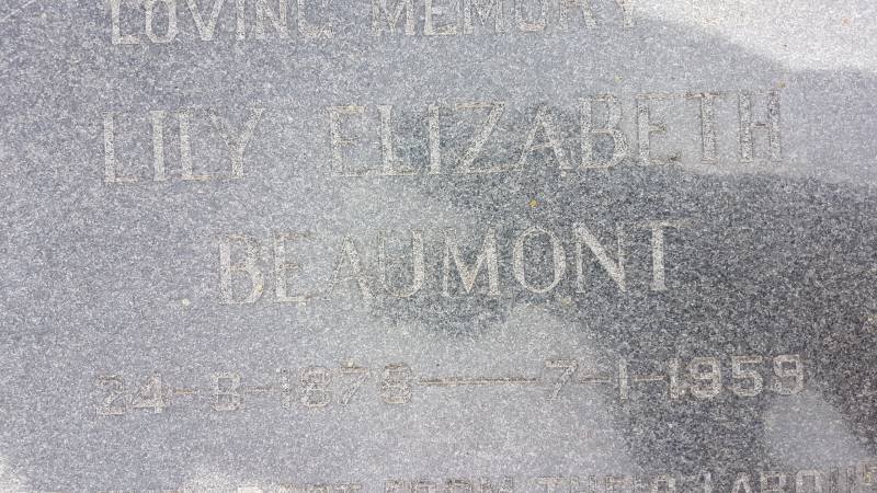 BEAUMONT Lily ELizabeth 1878-1959