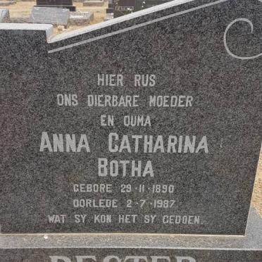 BESTER Anna Catharina Botha 1890-1987
