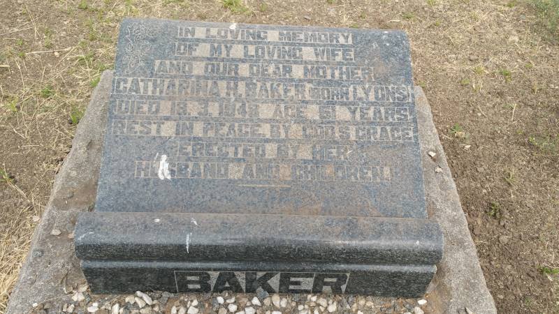 BAKER Catharina H. nee LYONS -1948