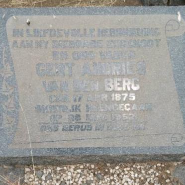 BERG Gert Andries, van den 1875-1952
