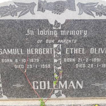 COLEMAN Samuel Herbert 1879-1959 &amp; Ethel Olivia 1891-1959