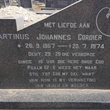 CORDIER Martinus Johannes 1957-1974
