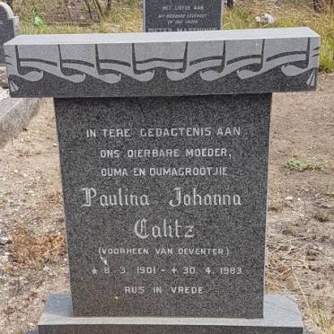 CALITZ Paulina Johanna voorheen VAN DEVENTER 1901-1983