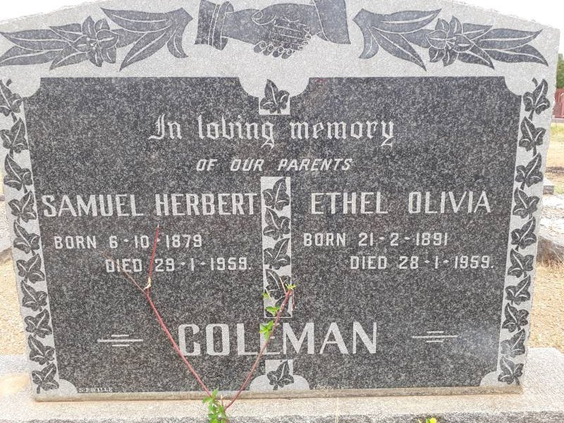 COLEMAN Samuel Herbert 1879-1959 &amp; Ethel Olivia 1891-1959