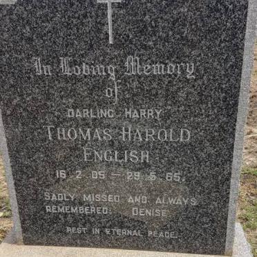 ENGLISH Thomas Harold 1905-1965