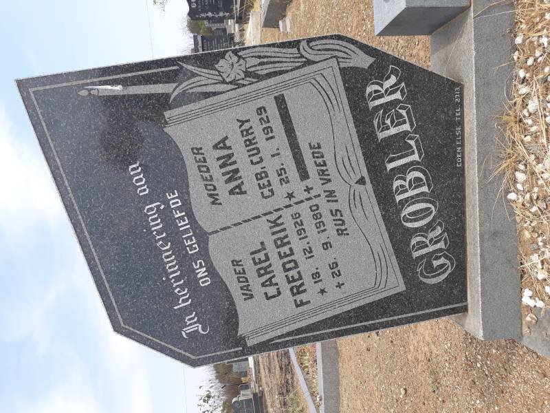 GROBLER Carel Frederik 1926-1980 &amp; Anna CURRY 1929-