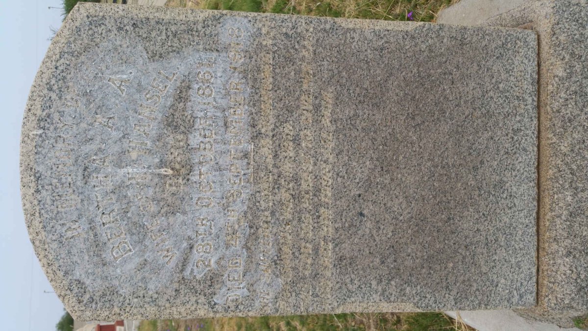 HANSEL Bertha A.A. 1861-1918