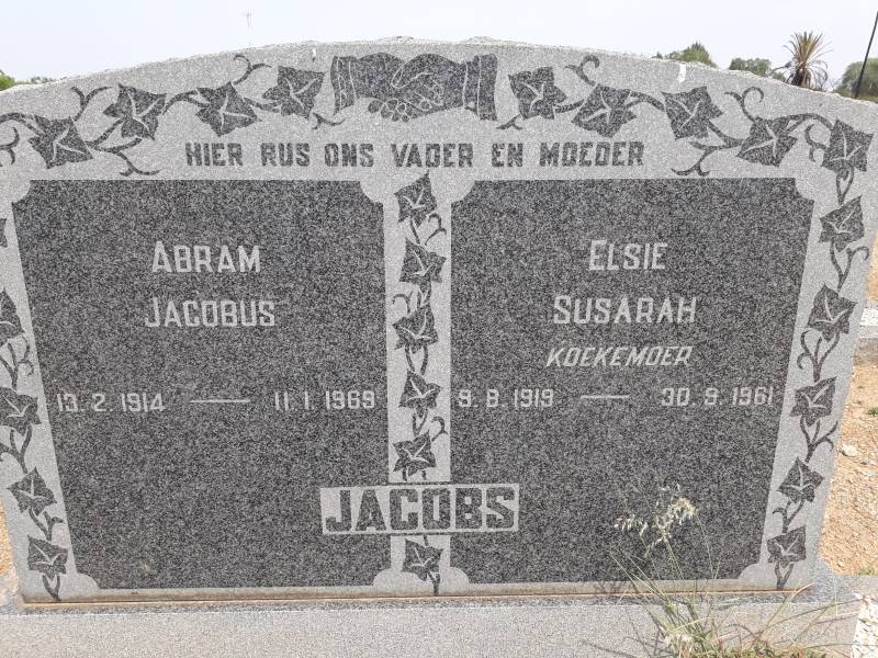 JACOBS Abram Jacobus 1914-1969 &amp; Elsie Susarah KOEKEMOER 1919-1961