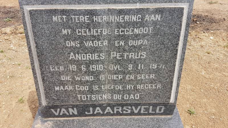 JAARSVELD Andries Petrus, van 1910-1971