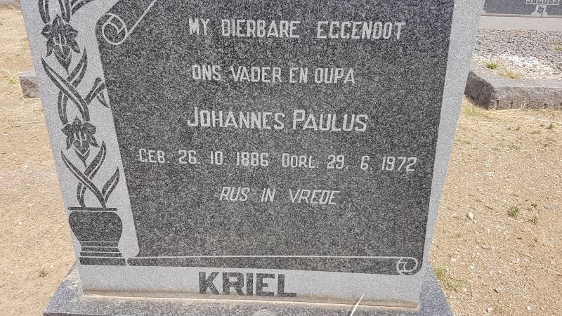 KRIEL Johannes Paulus 1886-1972