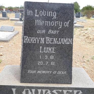 LOUBSER Robyn Benjamin Luke 1961-1961
