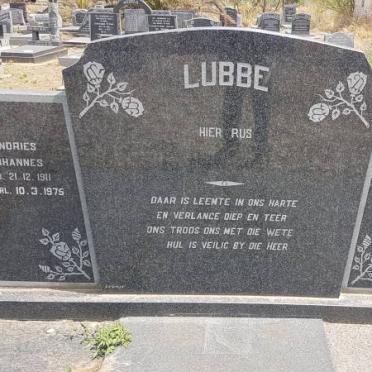 LUBBE Andries Johannes 1911-1975 &amp; Hester Petronella Maria DREYER 1918-1973