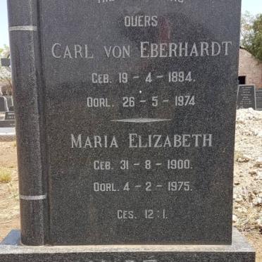 MARE Carl Von Eberhardt 1894-1974 &amp; Maria Elizabeth 1900-1975