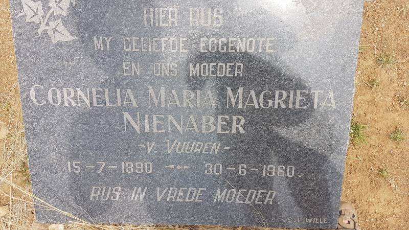 NIENABER Cornelia Maria Magrieta nee V. VUUREN 1890-1960