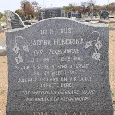PIENAAR Jacoba Hendrina nee TERBLANCHE 1891-1963