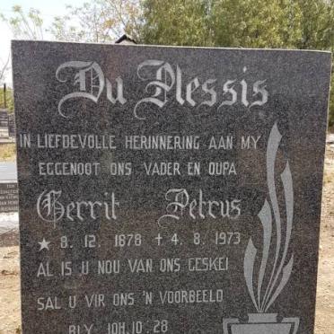 PLESSIS Gerrit Petrus, du 1878-1973