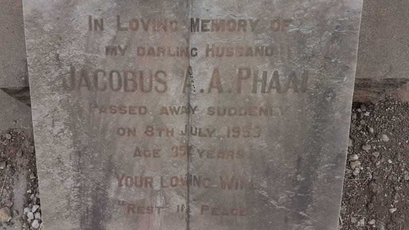 PHAAL Jacobus A.A. -1953