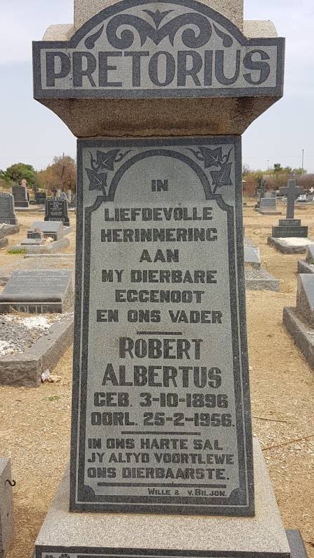 PRETORIUS Robert Albertus 1896-1956