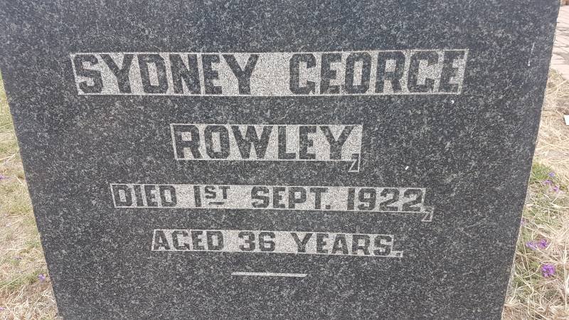 ROWLEY Sydney George -1922