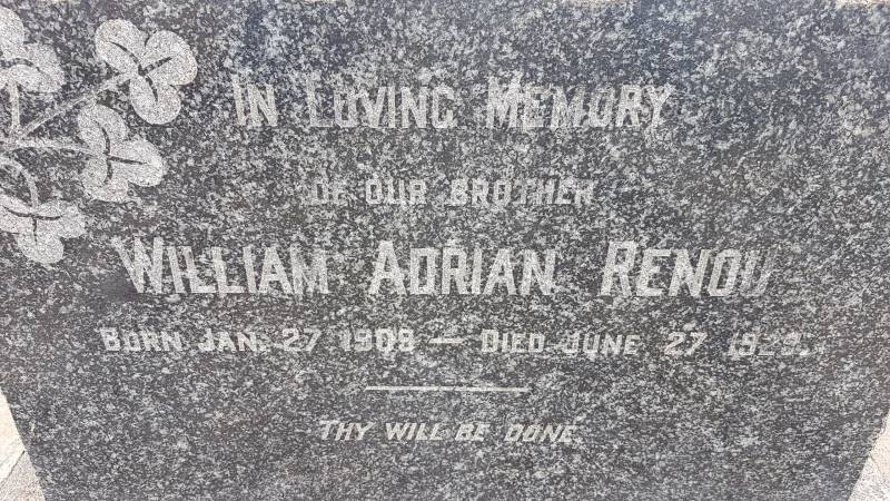 RENOU William Adrian 1909-1929
