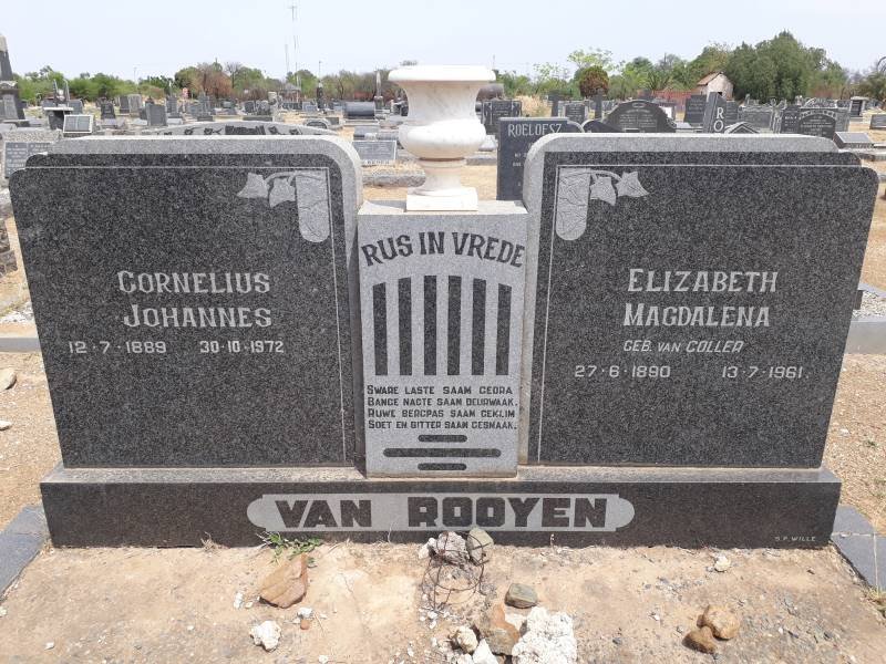 ROOYEN Cornelius Johannes, van 1889-1972 &amp; Elizabeth Magdalena VAN COLLER 1890-1961