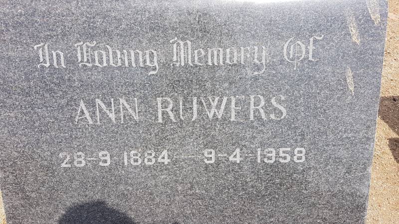 RUWERS Ann 1884-1958