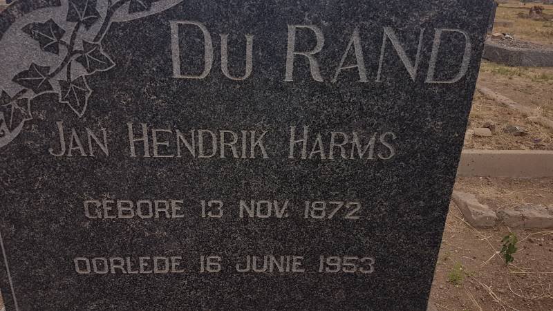 RAND Jan Hendrik Harms, du 1872-1953