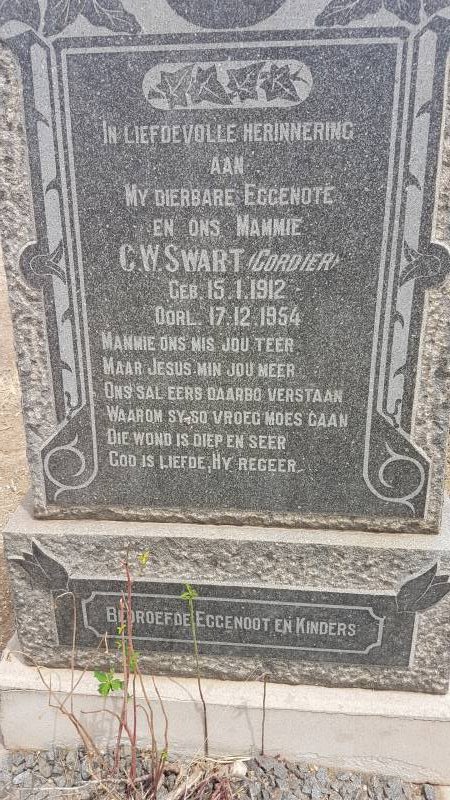SWART C.W. nee CORDIER 1912-1954